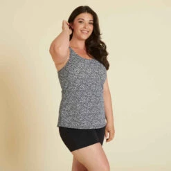 Maillot De Bain De Natation Femme 1 Pièce Tankini Shorty HEVA Lea Melon -Nabaiji 8774081