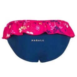 Bas De Maillot De Bain Une Pièce Culotte Bébé Bleu Imprimé Fleurs -Nabaiji bas de maillot de bain une piece culotte bebe bleu imprime fleurs 2