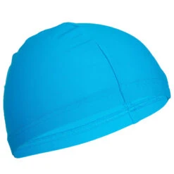 Bonnet De Bain En Tissu Maille Bleu Taille S Et L