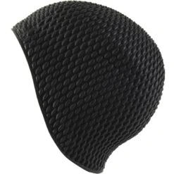 Bonnet De Bain Gaufré En Latex - Taille Unique - Noir -Nabaiji bonnet de bain gaufre en latex taille unique noir 2