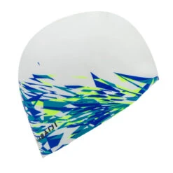 BONNET DE BAIN SILICONE PRINT FIRE BLANC -Nabaiji bonnet de bain silicone print fire blanc 2