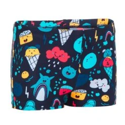 BOXER DE BAIN BEBE / ENFANT BLEU IMPRIME