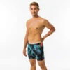 Boxer De Bain Natation Homme - Long - Turquoise / Noir / Orange -Nabaiji boxer de bain natation homme long turquoise noir orange