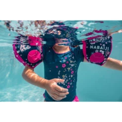 Haut De Maillot De Bain Bébé Fille Tankini Bleu Foncé Imprimé Fleurs -Nabaiji haut de maillot de bain bebe fille tankini bleu fonce imprime fleurs 1