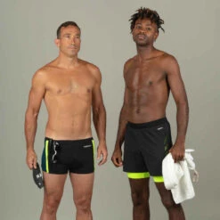 Jammer-Short De Natation Homme 500 Fiti - Noir / Jaune / Beige 27 Jammer-Short De Natation Homme 500 Fiti - Noir / Jaune / Beige -Nabaiji jammer short de natation homme 500 fiti noir slash jaune slash beige 10