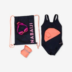 Kit Natation Fille 100 START : Maillot De Bain, Lunettes, Bonnet, Serviette, Sac