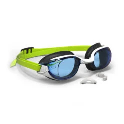 Lunettes De Natation BFIT - Verres Teintés - Taille Unique - Blanc Bleu -Nabaiji lunettes de natation bfit verres teintes taille unique blanc bleu 5