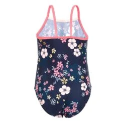 Maillot De Bain Bébé Fille Une Pièce Bleu Foncé Avec Imprimé Fleurs -Nabaiji maillot de bain bebe fille une piece bleu fonce avec imprime fleurs 2