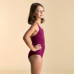 Maillot De Bain De Natation 1 Pièce Fille Basic Violet -Nabaiji maillot de bain de natation 1 piece fille basic violet 2