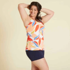 Maillot De Bain De Natation Femme 1 Pièce Tankini Shorty HEVA Lea Melon -Nabaiji maillot de bain de natation femme 1 piece tankini shorty heva lea melon 5