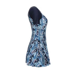 Maillot De Bain De Natation Femme Une Pièce Jupet Una Short Sleeve BLUE PRINT -Nabaiji maillot de bain de natation femme une piece jupet una short sleeve all lejo blue 2