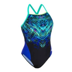 Maillot De Bain De Natation Femme Une Pièce Lexa Mixen Vert Et Bleu -Nabaiji maillot de bain de natation femme une piece lexa kal bleu 6
