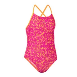 Maillot De Bain De Natation Une Pièce Fille Lexa Celo Rose Orange -Nabaiji maillot de bain de natation une piece fille lexa celo rose orange 3
