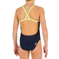 Maillot De Bain De Natation Une Pièce Fille Résistant Chlore Lexa Kali Bleu -Nabaiji maillot de bain de natation une piece fille resistant chlore lexa kali bleu 1