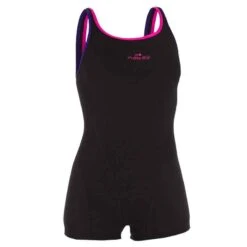 Maillot De Bain De Natation Une Pièce Shorty Femme Résistant Chlore Kamiye Noir -Nabaiji maillot de bain de natation une piece shorty femme resistant chlore kamiye noir 1