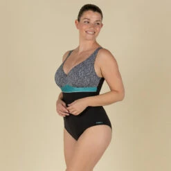 Maillot De Bain Gainant Natation Femme 1 Pièce Kaipearl Triki Leo Noir -Nabaiji maillot de bain gainant natation femme 1 piece kaipearl triki leo noir 2