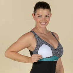 Maillot De Bain Gainant Natation Femme 1 Pièce Kaipearl Triki Leo Noir -Nabaiji maillot de bain gainant natation femme 1 piece kaipearl triki leo noir 4