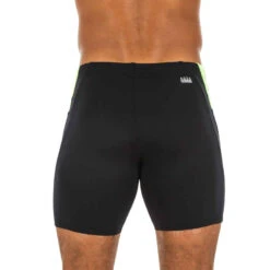 Boxer De Bain Natation Homme - Long - Noir / Bleu / Jaune -Nabaiji maillot de bain homme boxer long 500 noir jaune bleu 3