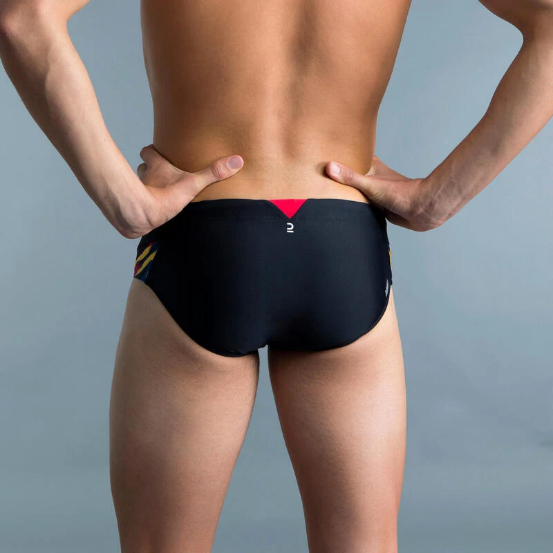 MAILLOT DE BAIN NATATION HOMME SLIP 900 YOKE PRINT KAL ROUGE 4 MAILLOT DE BAIN NATATION HOMME SLIP 900 YOKE PRINT KAL ROUGE – Image 2