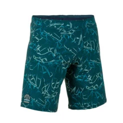 Short De Bain Natation Homme - Swimshort 100 Long - Bana Turquoise Bleu Marine