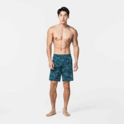 Short De Bain Natation Homme - Swimshort 100 Long - Bana Turquoise Bleu Marine -Nabaiji maillot de bain natation homme swimshort 100 long tex kaki 7