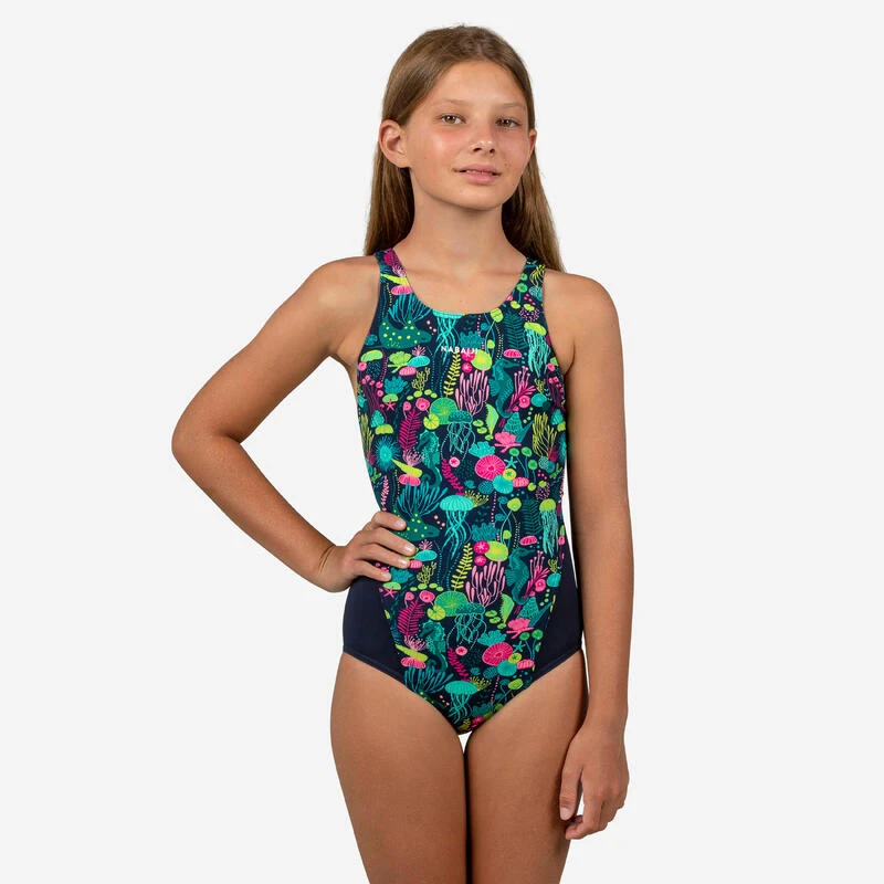 Maillot De Bain Une Pièce De Natation Fille Kamiye Print Alg Bleu / Rose 3 Maillot De Bain Une Pièce De Natation Fille Kamiye Print Alg Bleu / Rose