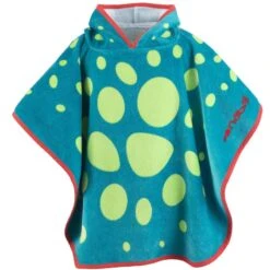 Poncho Bébé Avec Capuche Bleu Vert Imprimé DRAGON -Nabaiji poncho bebe avec capuche bleu vert imprime dragon 3