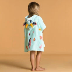 Poncho De Bain Coton Bébé - Gazelle Vert Menthe -Nabaiji poncho de bain coton bebe gazelle vert menthe 2