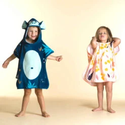 Poncho De Bain Coton Bébé - Singe Bleu Foncé -Nabaiji poncho de bain coton bebe singe bleu fonce 6