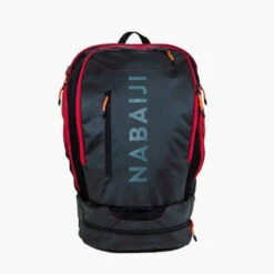 Sac A Dos Natation 40L 900 Noir Rouge -Nabaiji sac a dos natation 40 l 900 noir gris 2