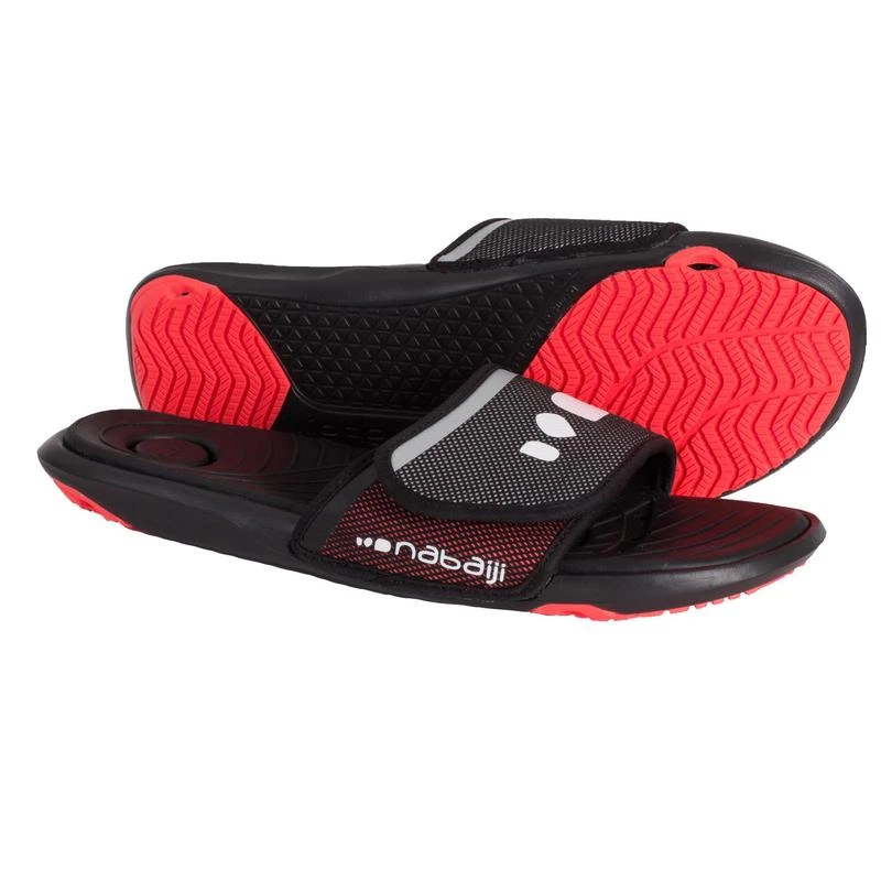 SANDALES NATATION HOMME SLAP 900 SOFT NOIR ROUGE 3 SANDALES NATATION HOMME SLAP 900 SOFT NOIR ROUGE