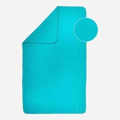 Nabaiji 11 Serviette De Bain Microfibre à Rayures Bleu Taille XL 110 X 175 Cm