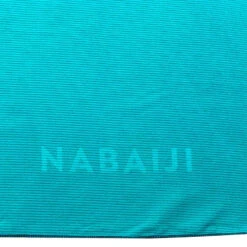 Serviette De Bain Microfibre à Rayures Bleu Taille XL 110 X 175 Cm -Nabaiji serviette microfibre a rayures taille xl 110 x 175 cm bleu 3