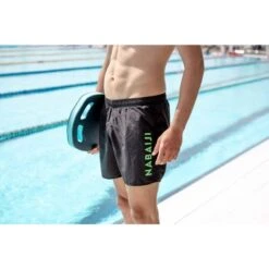 Short De Bain Natation Homme - Swimshort 100 Basic - Noir Vert -Nabaiji short de bain natation homme swimshort 100 basic noir vert 2