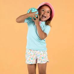 T-shirt Anti UV Bébé Manches Courtes Bleu Clair -Nabaiji t shirt anti uv bebe manches courtes bleu clair 4